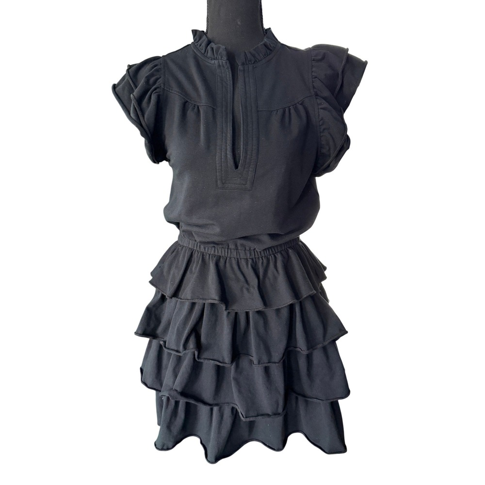 Sundays by We Are Sundays Black Ruffle Tiered Mini Dress Romantic Whimsigoth LBD